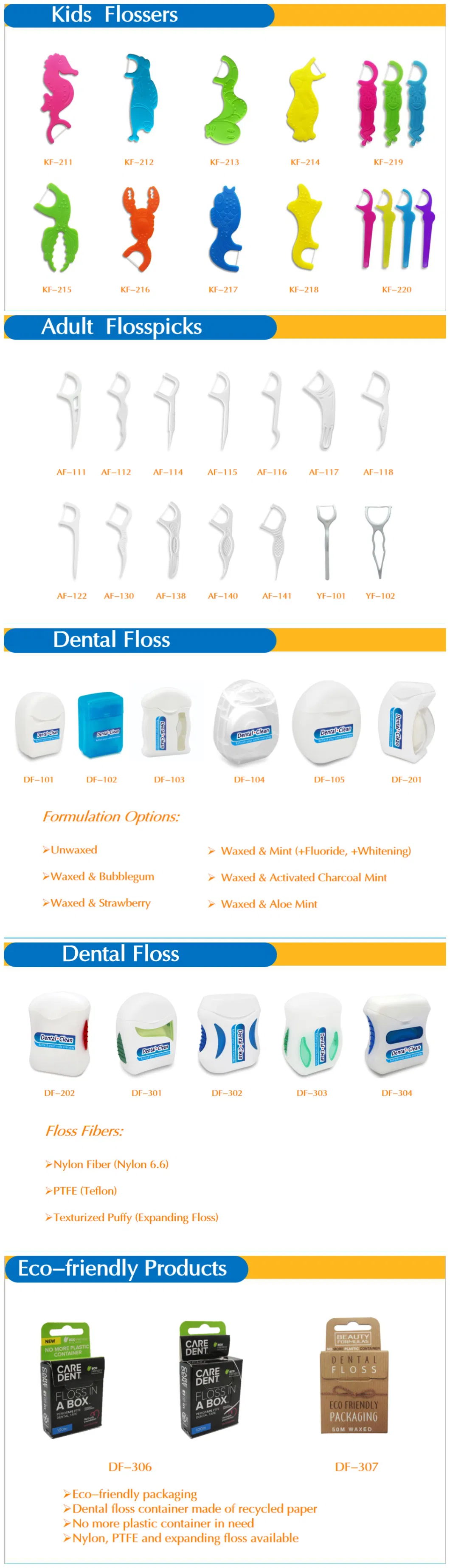 High Quality Dental Floss in Soft Anti Slip Container with Customization